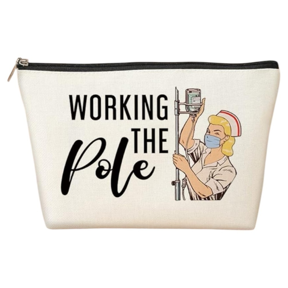 Working The Pole Nurses Cosmetic Bag- New